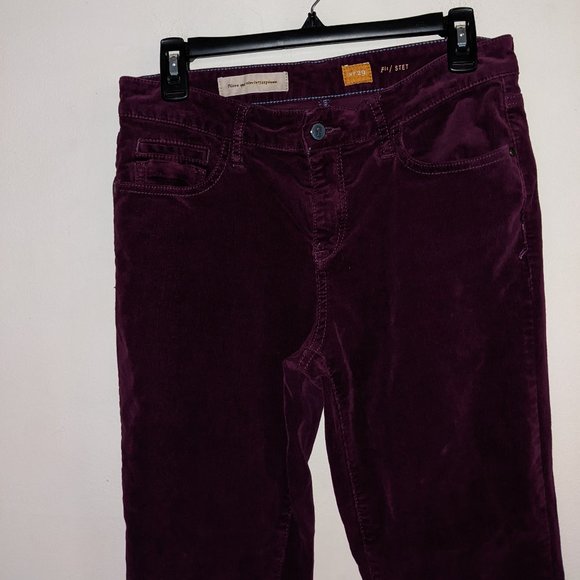 Pilcro & the Letterpress Wine Corduroy Pants Ankle Zip Size 29 - Picture 3 of 11
